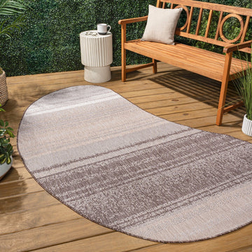Evan Modern Rustic Organic Curve Indoor/Outdoor Area Rug